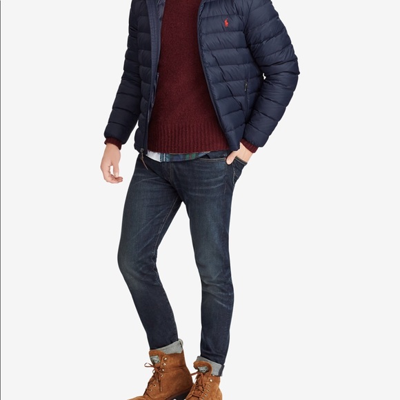 Navy xxl down packable jacket. Polo - Picture 3 of 3